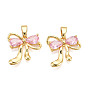 Латунные микро проложить кубического циркония подвески, без кадмия и без свинца, бантом прелести