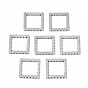 201 Stainless Steel Linking Rings, Laser Cut, Square
