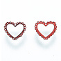 Heart Spray Painted 430 Stainless Steel Cabochons, Nail Art Decorations Accessories