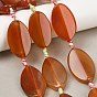 Natural Dragon Veins Agate Beads Strands, Dyed & Heated, Flat Oval