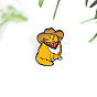 Cute Cartoon Western Cowboy Cat Brooch for Clothes - Adorable Yellow Kitten Accessory