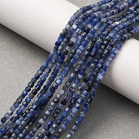 Природный содалит бисер нитей, кубические, граненые