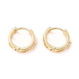 Aretes de argolla gruesos con circonitas cúbicas, Pendientes de aro de filigrana de corazón chapados en oro real 18 k para mujer niña
