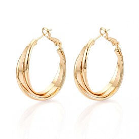 Серьги-кольца из латуни с закрученными концами, без никеля 