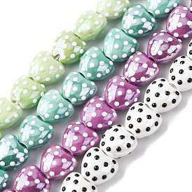 Фарфоровые бусины ручной работы, горошек с сердцем, яркие глазированный фарфор