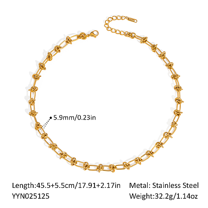 Ожерелья из нержавеющей стали с цепочкой с овальными и узловыми звеньями для унисекс