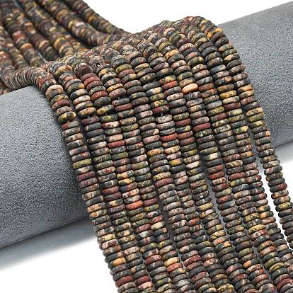 Нити бусин из натуральной матовой яшмы под леопардовую кожу, рондель