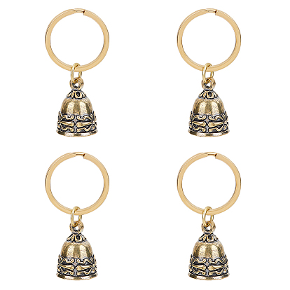 Брелок с рождественским латунным колокольчиком, с латунной фурнитурой 