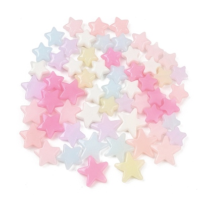 Пластиковые бусины, имитация желейных бусин, звезда