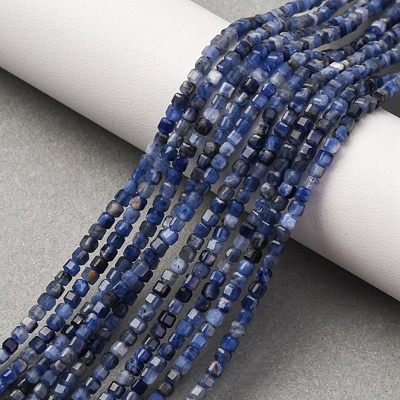 Природный содалит бисер нитей, кубические, граненые