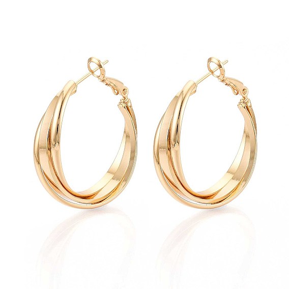 Серьги-кольца из латуни с закрученными концами, без никеля 