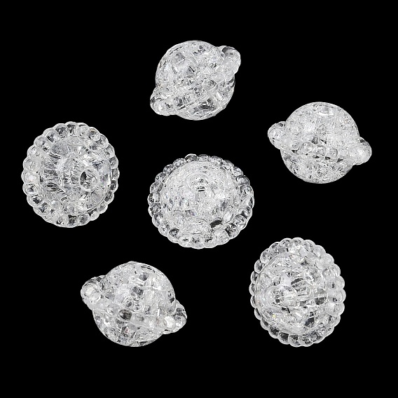 Transparent Crackle Acylic Beads, Planet