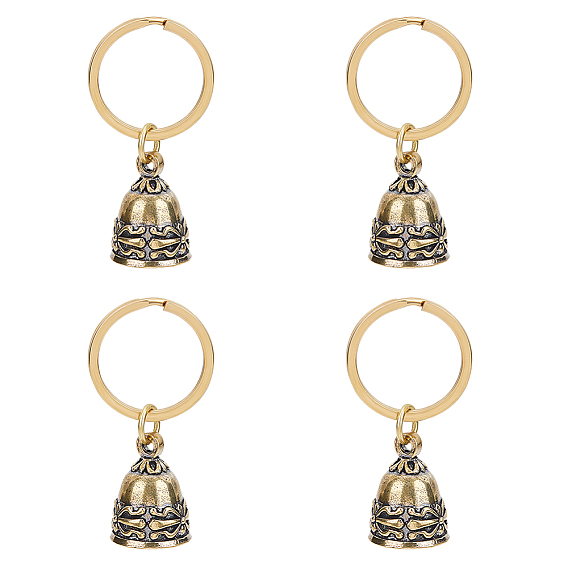 Брелок с рождественским латунным колокольчиком, с латунной фурнитурой 