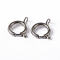 304 Stainless Steel Smooth Surface Spring Ring Clasps, 19x14x2.5mm, Hole: 3mm