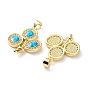 Rack Plating Brass Micro Pave Cubic Zirconia Pendants, Synthetic Opal Balloon Charms with Snap on Bail, Cadmium Free & Lead Free, Long-Lasting Plated, Real 18K Gold Plated
