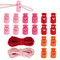 40шт 4 цвета пластиковые пружинные шнуры замки, 1-луночное, с 20ярдами 2цветным эластичным шнуром