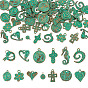 52 pcs 13 styles pendentifs en alliage de style tibétain, bronze antique et patine verte