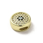 Brass Micro Pave Cubic Zirconia Charms, Real 18K Gold Plated, Eye