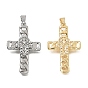 Pendentifs en laiton zircon cubique transparent, croix torsadée avec breloques en forme de main de Hamsa