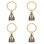 Брелок с рождественским латунным колокольчиком, с латунной фурнитурой 