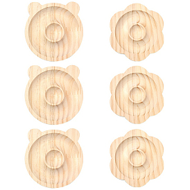 2pcs 2 styles de bracelets et bracelets en bois de hêtre, plateau de présentation pour bagues et perles