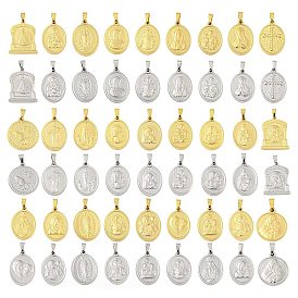 Ion Plating(IP) 304 Stainless Steel Pendants, Religious Theme Charm