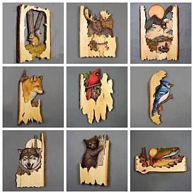 Wall Hanging, Animal Carving Handicraft Gift Wall Hanging, Wall Wood Carving Handicraft, Carved Animal On Wood, Office Home Or Outdoor Decoration