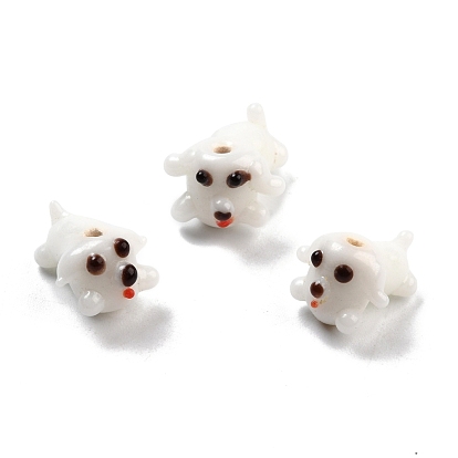 Handmade Lampwork Beads, Cartoon Style, Dog