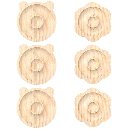 2pcs 2 styles de bracelets et bracelets en bois de hêtre, plateau de présentation pour bagues et perles
