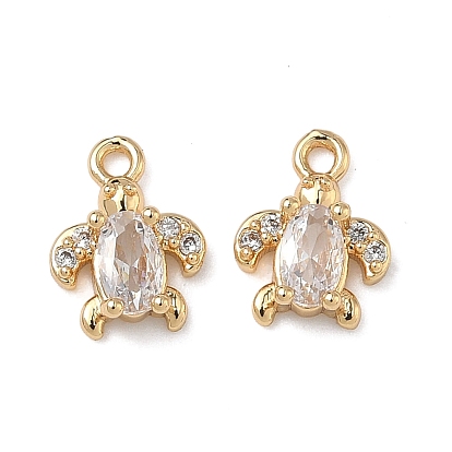 Латунные микропаве прозрачные подвески с фианитом, прелести морской черепахи