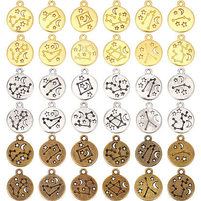 72Штатные подвески со знаками зодиака 12 Подвеска-шарм в виде созвездия из сплава для изготовления ювелирных изделий, ожерелий, сережек и поделок
