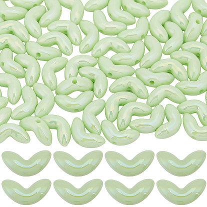 80шт. прозрачных акриловых бусин с УФ-покрытием, радужный, лепестки тюльпана