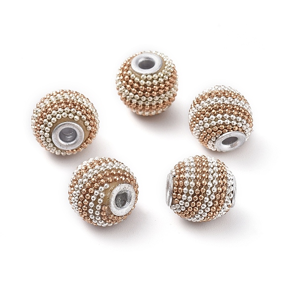 Индонезийские бусины ручной работы, с полимерной глиной, латунные сердечники и латунные шариковые цепи, круглые