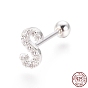 925 boucles d'oreilles en argent sterling micro pavées de zircons cubiques transparents