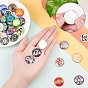 Glass Cabochons, with Self-Adhesive, for DIY Jewelry Making, Half Round with Mixed Patterns