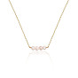 Geometric Pearl Necklace with Stainless Steel Clavicle Chain - L316