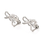 Alloy Clip-on Earring Findings, with Horizontal Loops, for Non-pierced Ears, Bowknot
