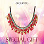 SHEGRACE Bib Necklaces, with Synthetic Turquoise Beads, Waxed Cord and Brass Beads, Golden