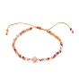 Adjustable Nylon Thread Braided Bead Bracelets, with Round Gemstone Beads and Glass Seed Beads