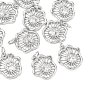 SHEGRACE Brass Clear Cubic Zirconia Pendants, Paw Print Charms, Cadmium Free & Lead Free & Nickel Free
