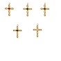 304 Подвески из нержавеющей стали и натуральных драгоценных камней, крест очарование, ионное покрытие (ip), долговечный, реальный 18 k позолоченный