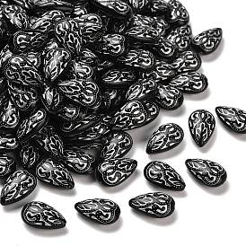 Непрозрачные акриловые бусины, серебристого металла, обвитыми, слеза