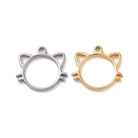 304 Stainless Steel Charms, Cat Head Charms