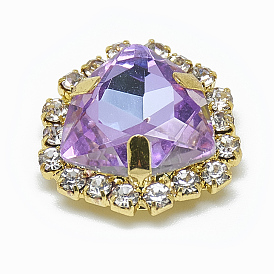 Шить на горный хрусталь, многожильных ссылки, k 9 стеклянный страз, со светлыми золотистыми тонами, аксессуары для одежды, треугольные