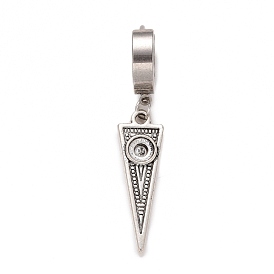 Créoles pendantes triangle en acier inoxydable, bijoux punk hip-hop pour femmes