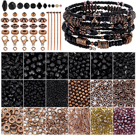 Наборы для изготовления браслетов своими руками, в том числе стеклянные бусины, Акриловые бусины, латунные дистанционные бусины и прыжковые кольца, железные штыри с плоской головкой, заклепки и бусины из сплава в виде когтей лобстера