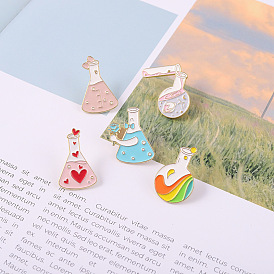 Colorful Heart Rainbow Test Tube Brooch with Dropper for Alloy Jewelry