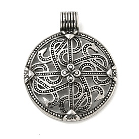 Viking Odin 304 Stainless Steel Pendants, Flat Round with Cross Charm