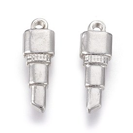 Pendentifs en acier inoxydable, pendentifs de maquillage, rouge à lèvres