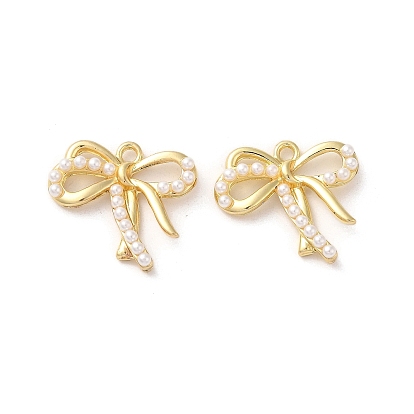 Crémaillère pendentifs en alliage placage, avec des perles en plastique abs, bowknot